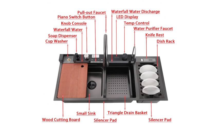 Teknolojik Akıllı Eviye 100*46 cm Full Versiyon Teknolojik Akıllı Eviye 100*46 cm Full Versiyon